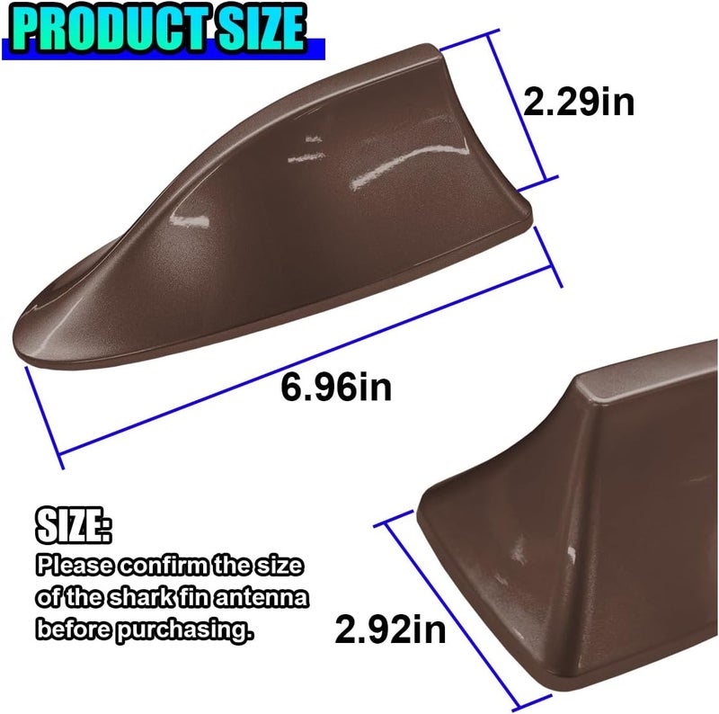 ZIMISI Car Shark Fin Antenna Cover, Plastic Auto Top Roof Mount Antenna Cover Replacement with Adhesive Tape, Universal Auto Signal Roof Aerial Decoration Accessories for Car SUV Truck (Brown) - Image 2
